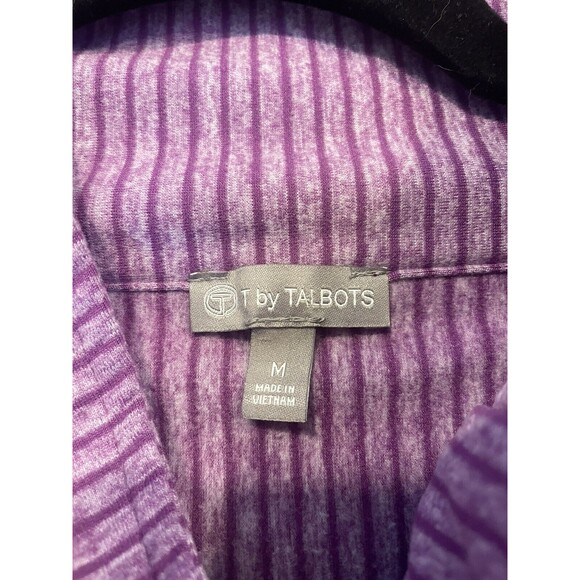 Talbots Women’s Medium Purple Striped Cowl Neck Pullover Sweatshirt Athleisure - Picture 5 of 9
